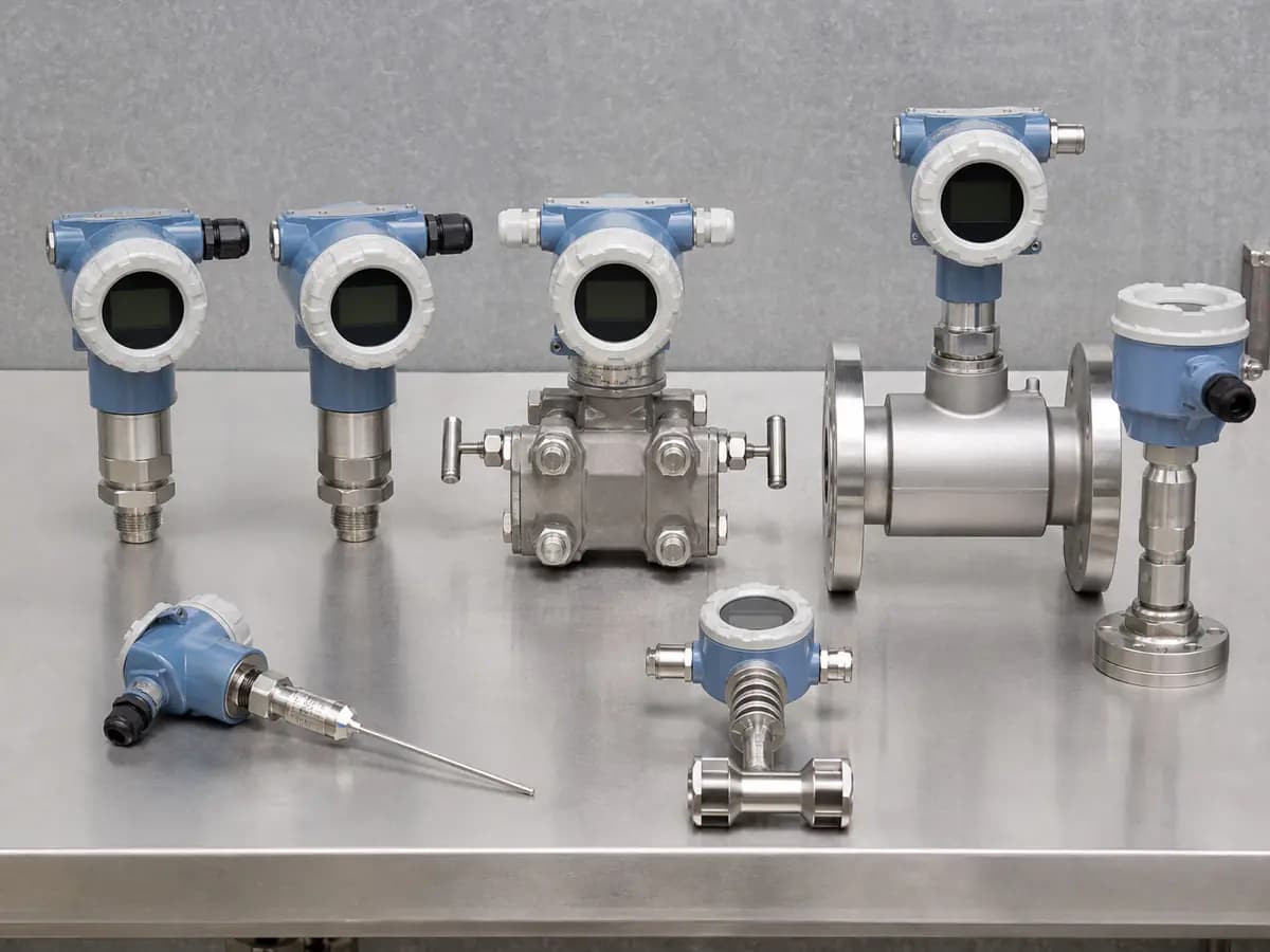 Pressure, differential pressure, temperature, flow and level instruments