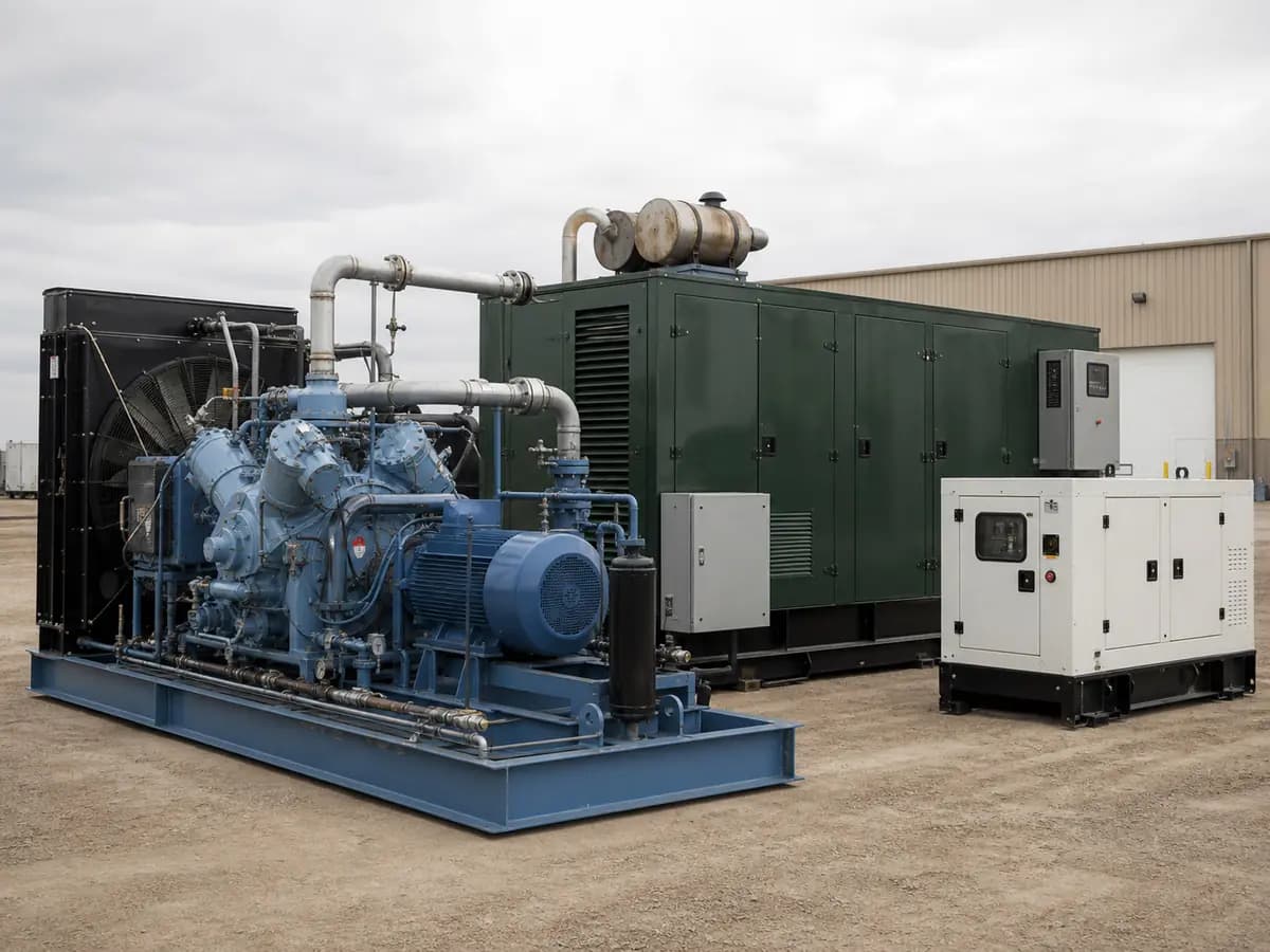 Skid-mounted reciprocating natural-gas compressor package with cooler and controls