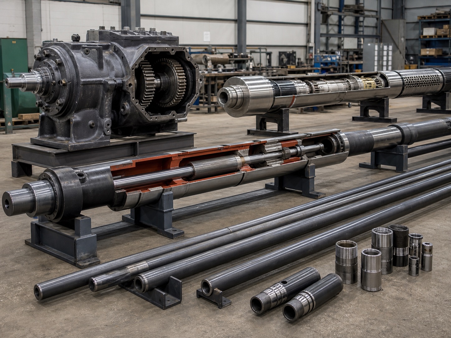 Artificial-lift pumps, rods, couplings, ESP sections and gearbox components