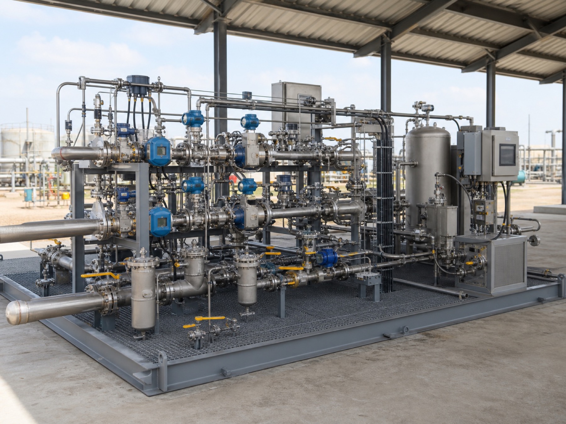 Compact meter prover connection beside a liquid custody transfer metering skid